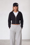 Women's Black Corset Hooded Sweatshirt Alc-X15622 - 3