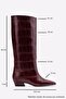 Lyric Burgundy Print Women's Thick Heeled Boots - 4