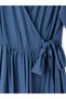 Lady Belted Double Breasted Short Sleeve Dress Women's Indigo - 6