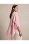 Women's Tassel Detailed Draped Shoulder Shawl, Cape Shawl - 4