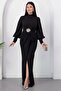 High Collar Long Sleeve Front Tassel Dress K-262752 - 6