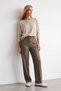 Women's Beige Boat Neck Long Sleeve Knitwear Sweater Alc-X15929 - 3