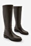 Women's Genuine Leather Zippered Daily Boots Kador Brown - 3