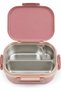 Kids Back to School Stainless Steel Bento Lunch Box with Dolphin Window, Pink/Light Purple - 2