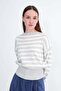 Boat Neck Striped Knit Sweater K3525 - 5