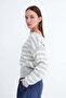 Boat Neck Striped Knit Sweater K3525 - 2