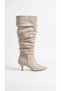 Artı-Artı001/Lm-1546 Women's Daily Thin Heeled Beige Suede Boots - 7