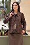 Short Suede Jacket with Beaded Pockets