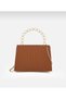 Women's Hand and Shoulder Bag with Thin Handle, Chain Strap and Lock Cover - 4