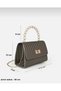 Women's Hand and Shoulder Bag with Thin Handle, Chain Strap and Lock Cover