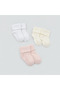 3-Piece 100% Cotton Newborn Baby Socks Set 0-6 Months - 3