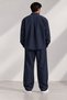 Kombin Old Money Shirt Jacket Wide Leg Trousers Set Navy Blue - 2