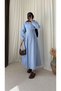 D Buckle Belted Dress - 6187 - Baby Blue