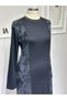 Women's New Season Elegant Stone Embroidered Kupra Combed Cotton Fabric Dress - 2