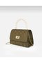 Women's Hand and Shoulder Bag with Thin Handle, Chain Strap and Lock Cover - 3
