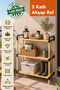 Wooden Bathroom Organizer - 3-Shelf Bathroom Towel Detergent Makeup Organizer Multi-Purpose Wooden Detachable Shelf - 2