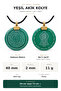 Green Agate Stone Natural Stone Pendant with Hakkani Seal and Na'L-I Şerif Prayer, Double Sided, Unisex, Handmade, 40 mm - 2