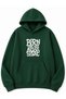 Born to Be Printed Oversize Sweatshirt with Kangaroo Pocket