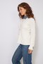Denim Collar Detail Peplum Knit Sweater Ecru - 3