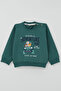 Baby Boy Tracksuit Set Adventurous Driver Animals Printed 6 Months - 2 Years, Petrol Green - 2