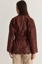 Women's Red Brown Laser Cut Detailed Belted Suede Jacket 5016 60286600 - 6