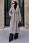 Torba Pocketed Shoulder Pad Detailed Cashmere Coat Tsd260314 Gray
