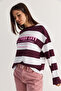 Women's Oversize Striped New York Printed Sweatshirt Mb9575 60286590 - 4