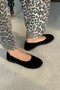 Vera Black Suede Genuine Leather Ballerinas - 6