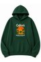 California Printed Oversize Sweatshirt with Kangaroo Pocket