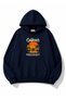 California Printed Oversize Sweatshirt with Kangaroo Pocket