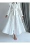 White Nihan Guipure Dress - 4