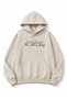 Different Text Printed Oversize Sweatshirt with Kangaroo Pocket