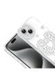 iPhone 14 Compatible Case Damla Taşlı Rivas Hard Pc Cover - White - T43627 - 2