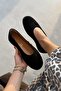 Vera Black Suede Genuine Leather Ballerinas - 3