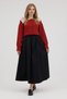 Comfortable Cut Skirt with Elastic Waist and Pockets - 4
