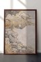 Golden Patterned Clouds Poster – Brown Framed Artwork No:180104 - 2