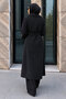 Torba Pocketed Shoulder Pad Detailed Cashmere Coat Tsd260314 Black - 6