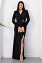 Double-Breasted Collar, Waist Buckle, Long Sleeve Crepe Dress K-262759 - 4