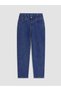 Alita City Farkıyla Lcw Everyday Indigo Denim Straight Slim Mom Elastic Waist Narrow Leg Women's Jean Pants - 5