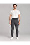 Economical thermal plus size winter fleece-lined lycra unisex leggings - smoke gray - 3