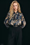 Patterned Scarf Shirt - Navy Blue