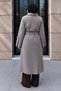 Torba Pocketed Shoulder Pad Detailed Cashmere Coat Tsd260314 Gray - 6