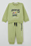 Baby Boy Tracksuit Set Adventurous Driver Animals Printed 6 Months - 2 Years, Pistachio Green