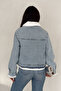 Pockets Plush Denim Jacket-Light Blue Light Blue - 4
