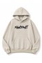 Manifest Text Printed Oversize Sweatshirt with Kangaroo Pocket