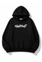 Manifest Text Printed Oversize Sweatshirt with Kangaroo Pocket