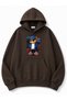 Teddy Bear Print Detailed Hooded 2 Thread Sweatshirt