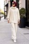 Knitted Sweater Set Cream Color Hm2960 - 4