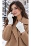 Women's Plush Long Finger White Gloves - 4