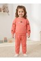 1-4 Years Old Girl's Cherry Embroidered 100% Cotton Top and Bottom Set